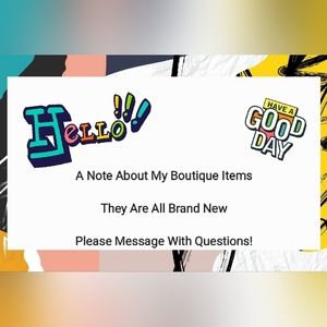 NOTE: Boutique Items are ALL Brand New